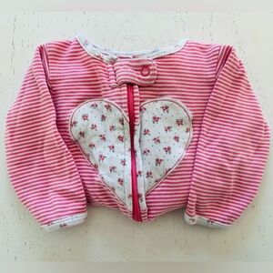 Carter's Heart Pink and White Striped Baby Footie, 6mo 💗